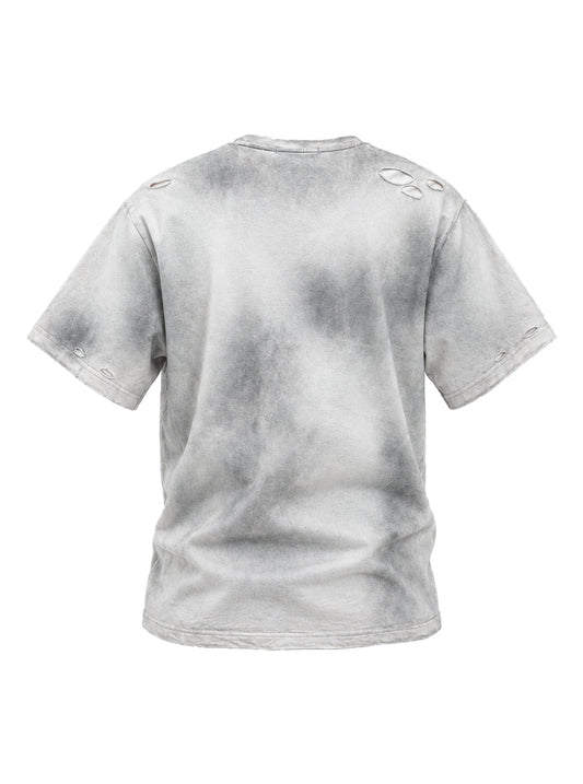 Braces-distressed  T-shirt with water-based print